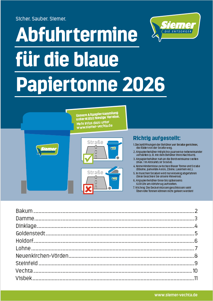 Siemer Abfuhrkalender 2024